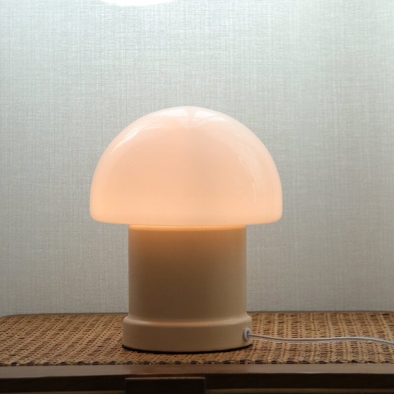 Ins Cream Mushroom Column Table Lamp
