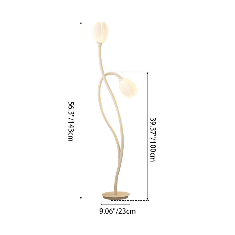 Tulip Iron Rolled Plastic Floor Lamp