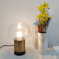 Cylindrical Marble Iron Glass Table Lamp