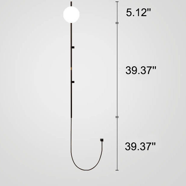 Long Pole Glass Globe1-Light Wall Lamp