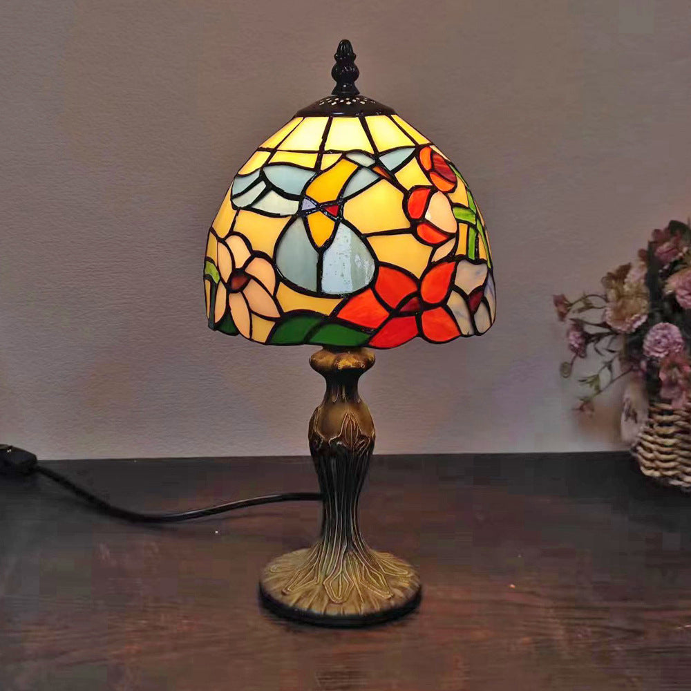 Dome Flower Zinc Stained Table Lamp