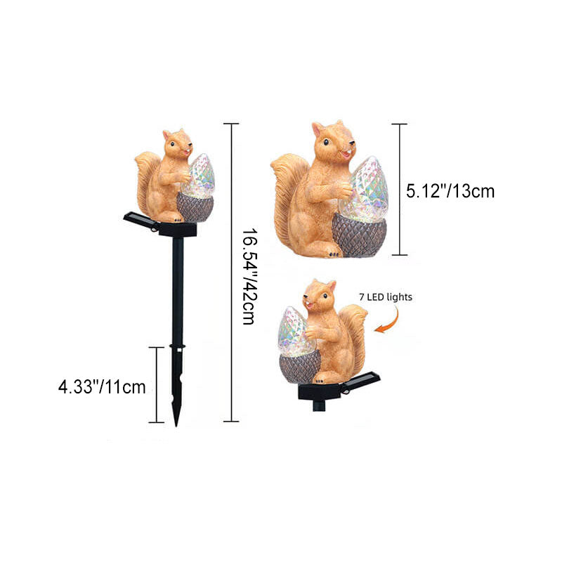 Resin Squirrel Solar Waterproof Outdoor Light