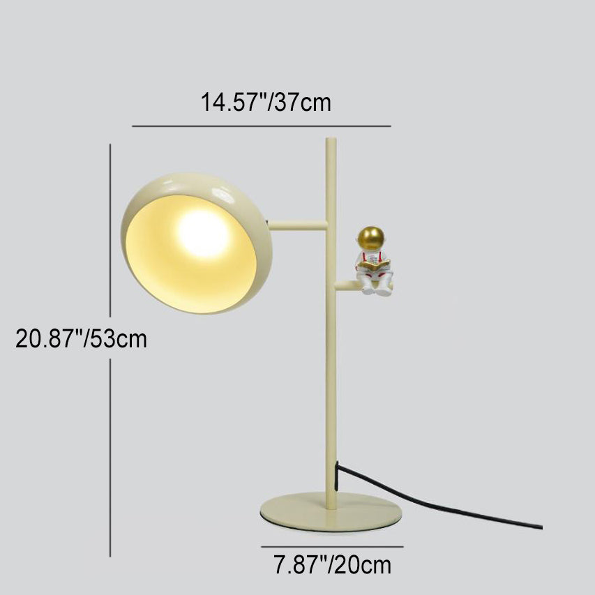 Cream Round Iron 1-Ligh Table Lamp