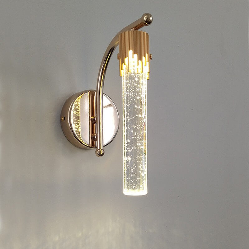 Gold Bubble Crystal Column Wall Lamp