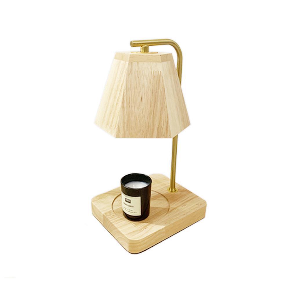Farmhouse Iron Wood Prism Table Lamp