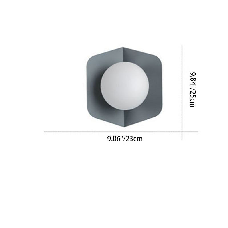Hexagonal Orb Iron Glass Wall Lamp