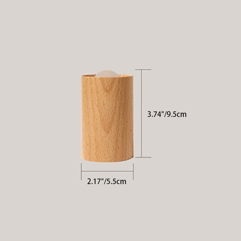Wooden Cylindrical Table Lamp
