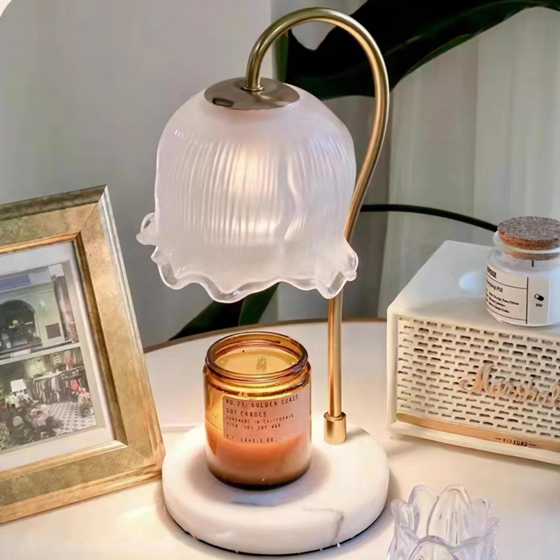 Bell Orchid Glass Marble Table Lamp