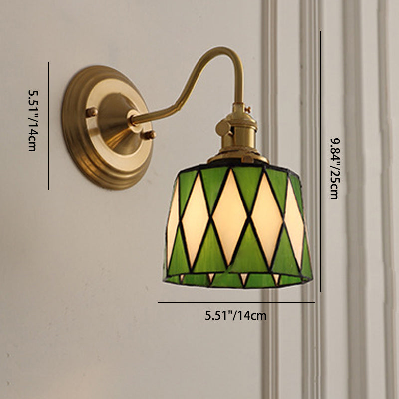 Round Copper Glass Living Wall Lamp