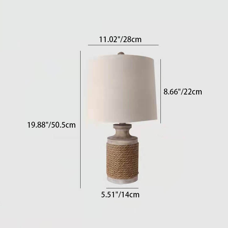 Personality Solid Wood Cylinder Table Lamp