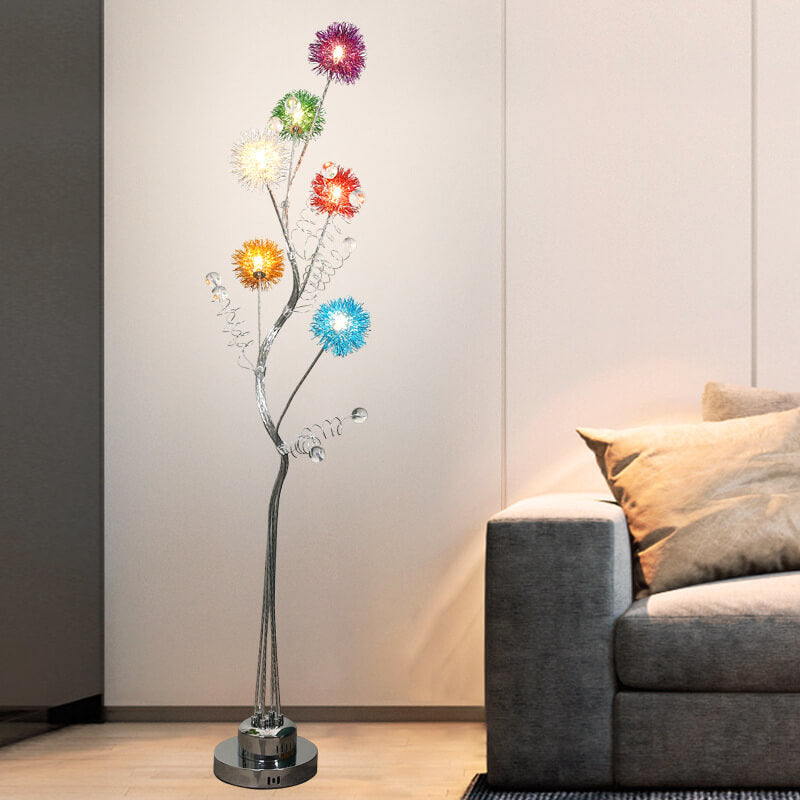 Creative Aluminum Weaving Balls 6-Light Floor Lamp