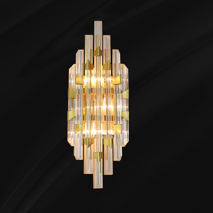 Stripe Hardware Crystal 2/4 2-Light Wall Lamp