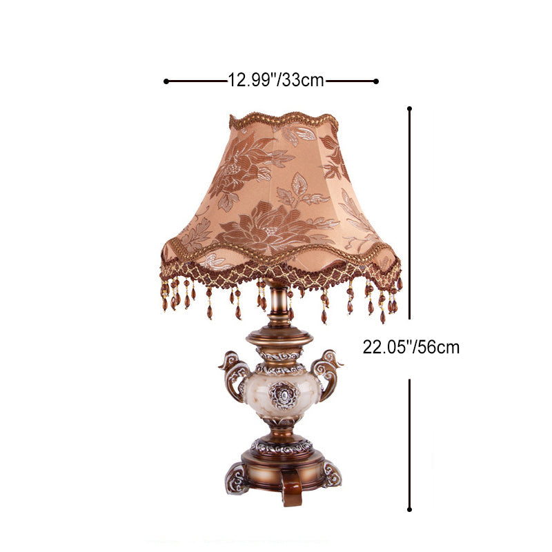 Vase Resin Fabric Bedroom Table Lamp