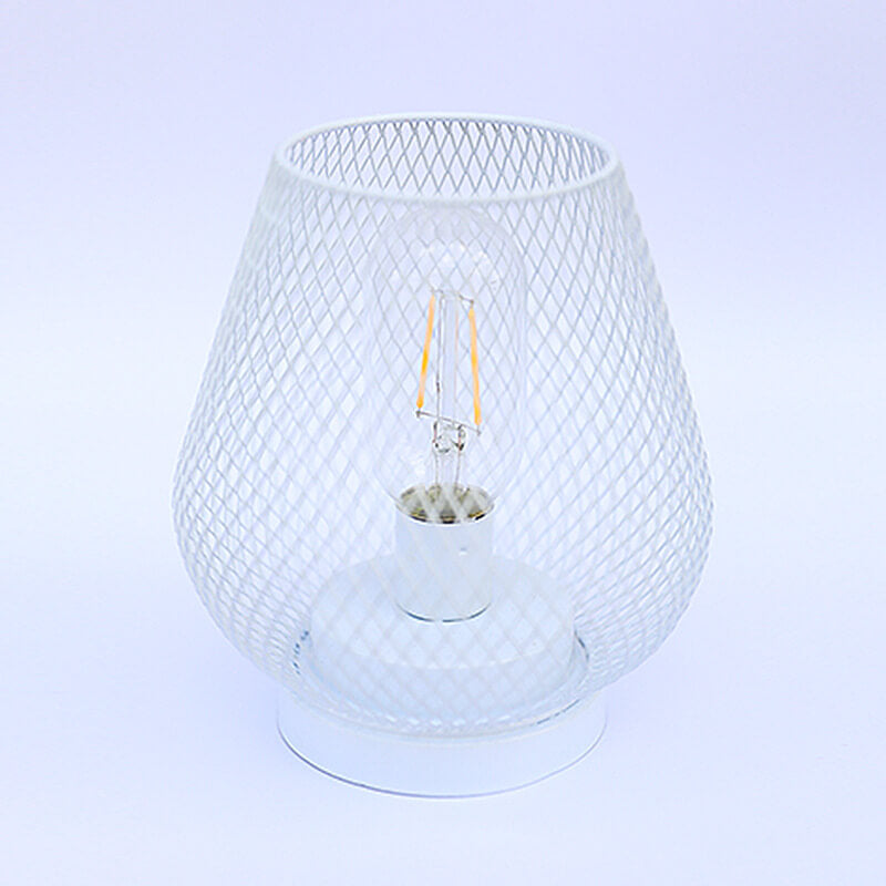 Battery Grid Iron Glass Table Lamp