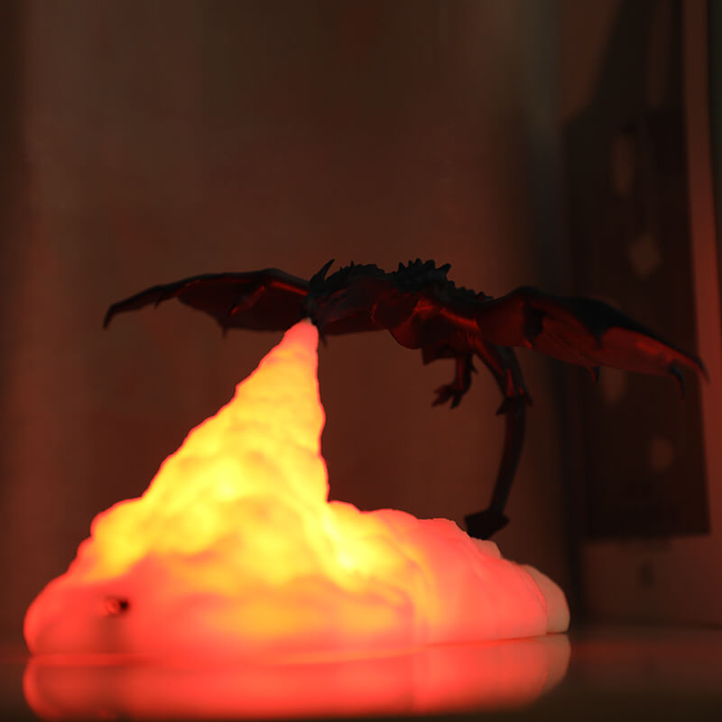 3D Printed Volcano Dragon Table Lamp