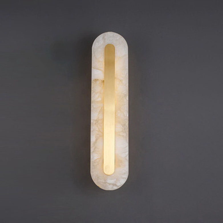 Brass Marble Oval Square Wall Lamp