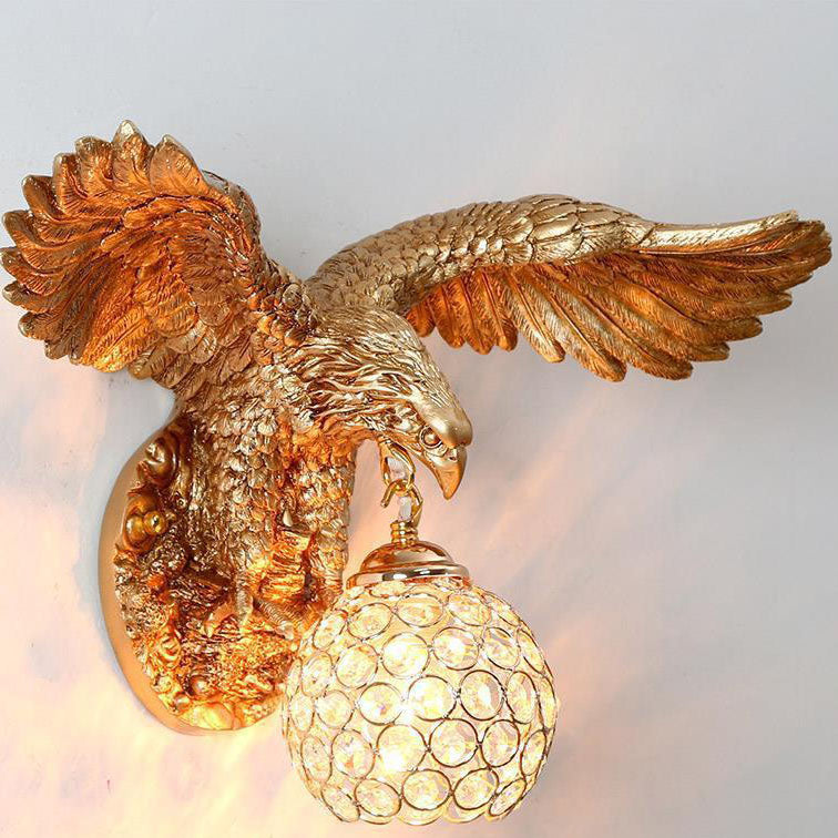 Resin Eagles Crystal Wall Lamp