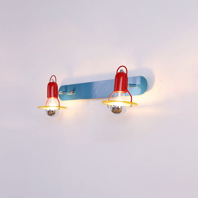 Childlike Colorful Geometric Iron 2-Light Wall Lamp