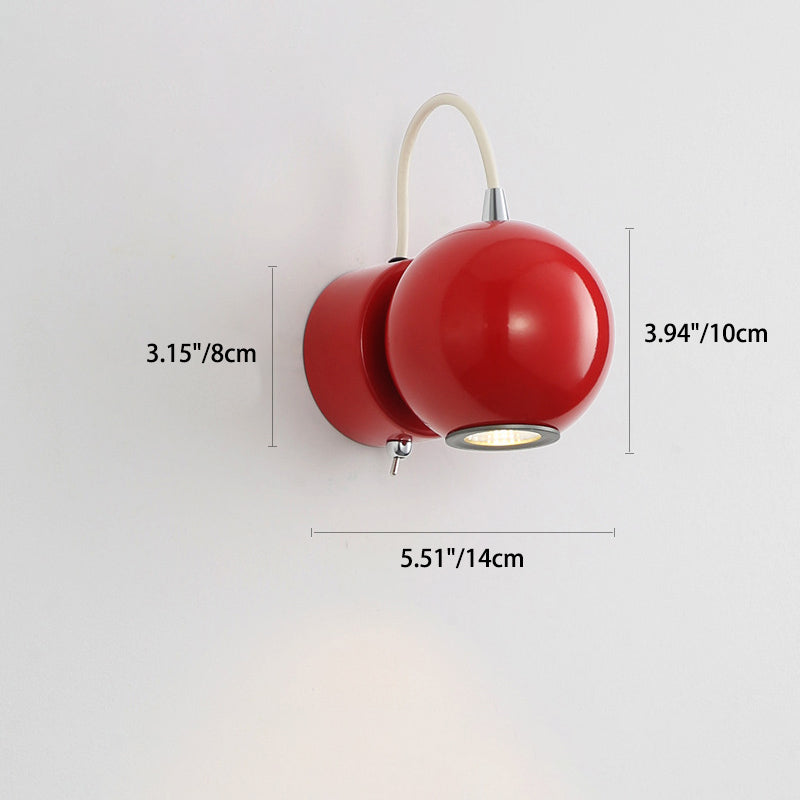 Sphere Cylinder Iron Bedroom Wall Lamp