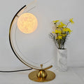 Curved Moon Iron Acrylic Table Lamp