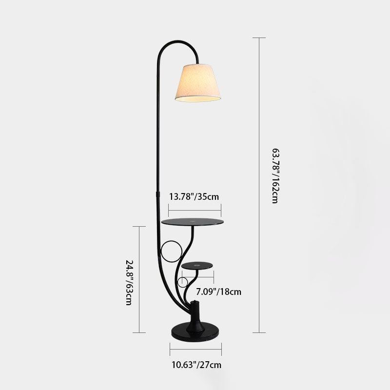 Marble Table Iron Linen Floor Lamp