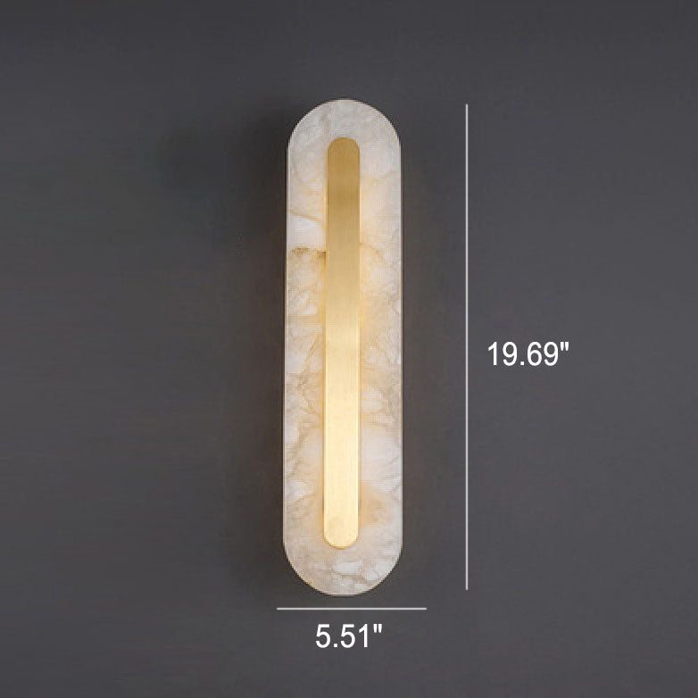 Brass Marble Oval Square Wall Lamp