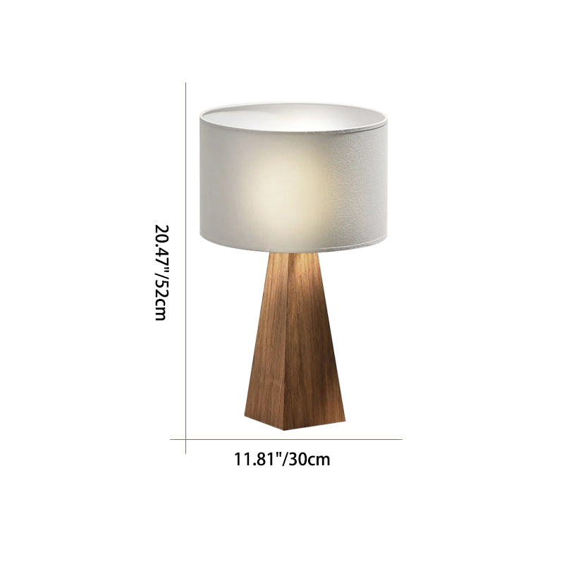Cylindrical Prismatic Solid Wood Table Lamp