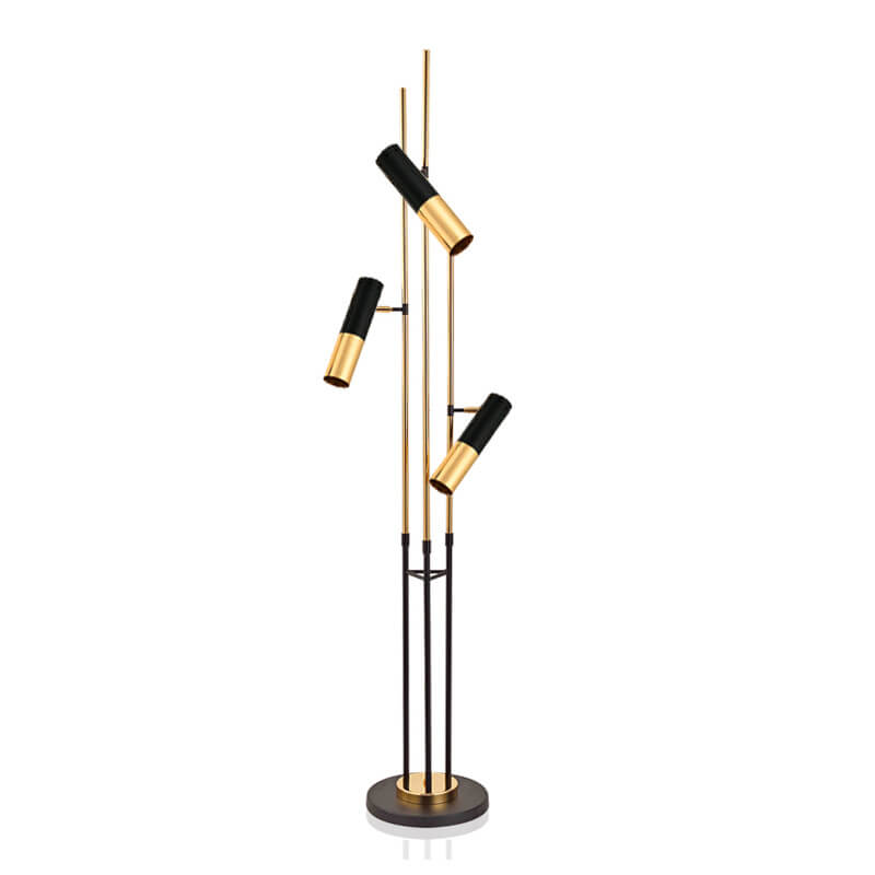 Cylindrical Aluminum Rotation 3-Light Floor Lamp