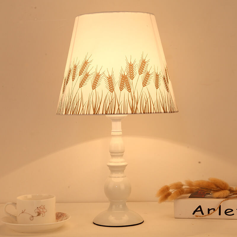 Floral Fabric Iron Vase Table Lamp