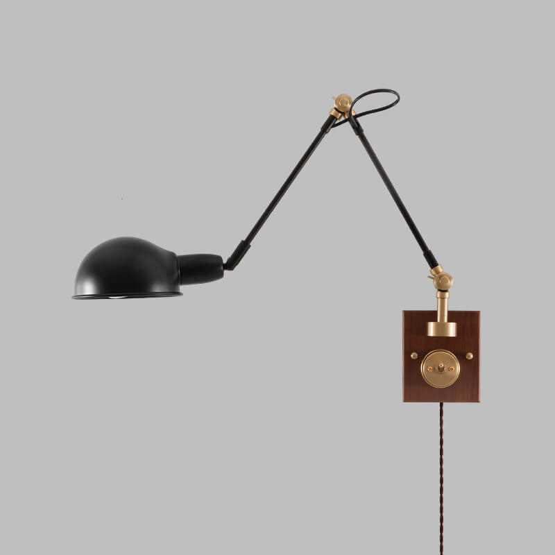 Walnut Iron Rotating Wall Lamp