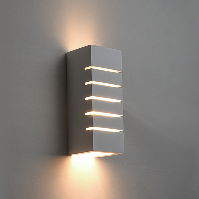 Square Striped Plaster Wall Lamp
