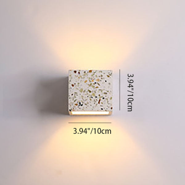 Square Terrazzo Bedroom Wall Lamp