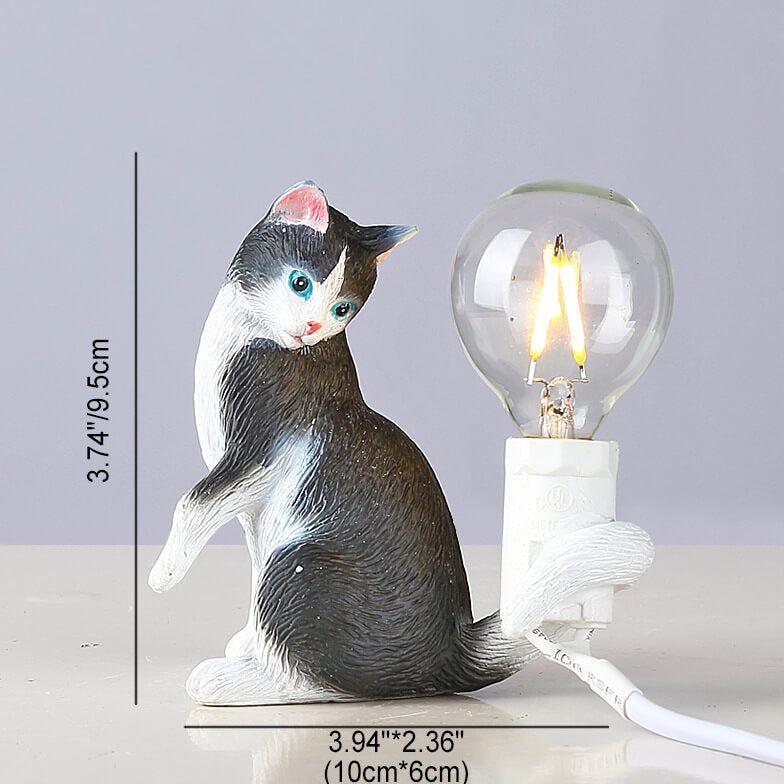 Resin Kitten Decor Mini Table Lamp