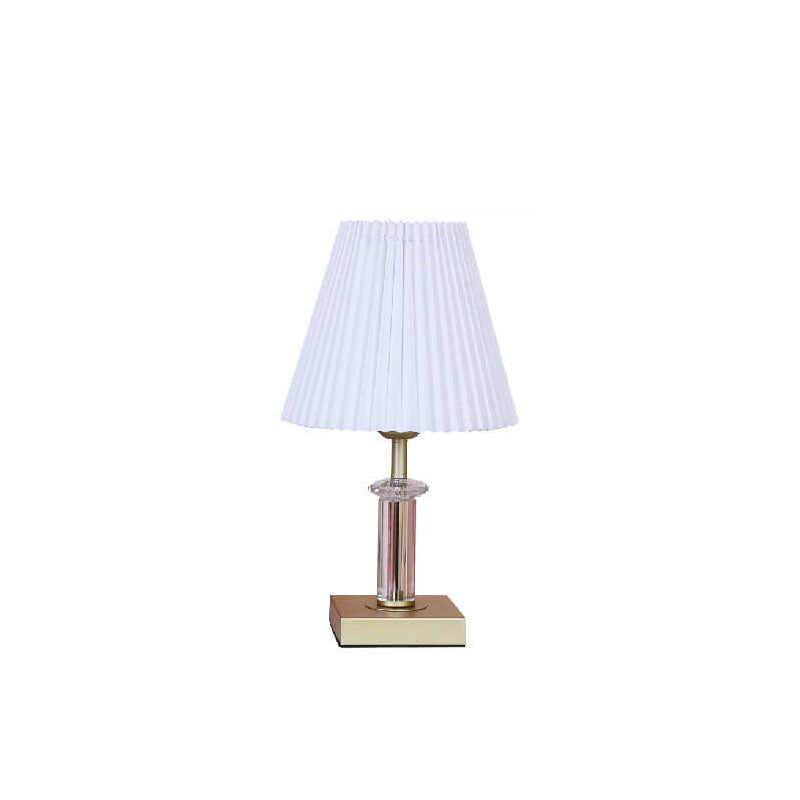 Cone Pleated Fabric Crystal Table Lamp