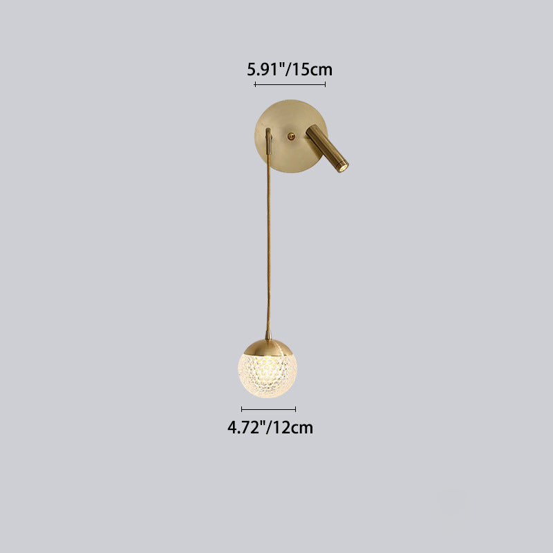 Iron Acrylic Ball Bedside Wall Lamp