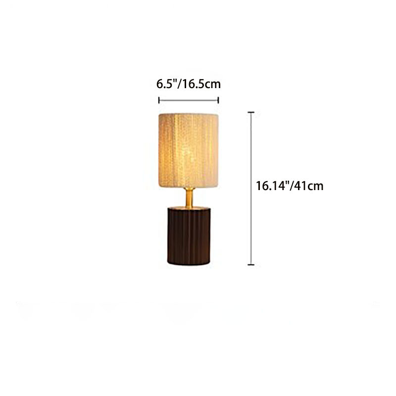 Column Wood Paper Rope Table Lamp
