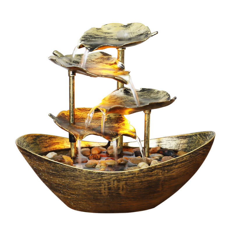 Lotus Leaf Yuanbao Flowing Table Lamp