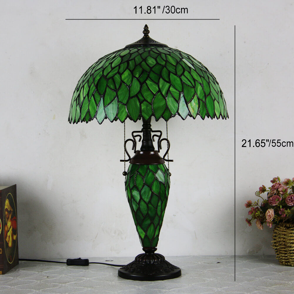 Glass Iron 2-Light Table Lamp