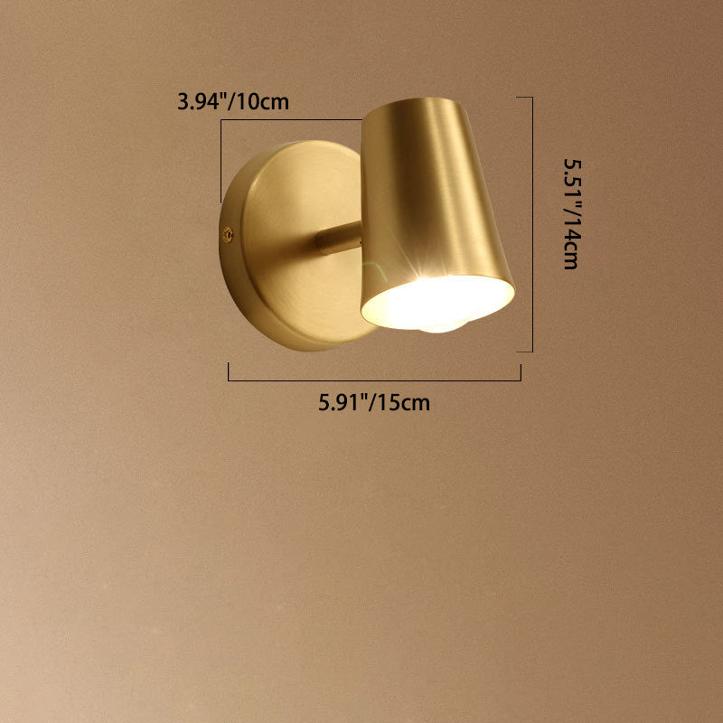 Full Copper Semi-Conical Vanity 2-Light Wall Lamp