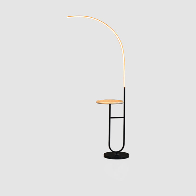 Arc Aluminum Strip Marble Floor Lamp