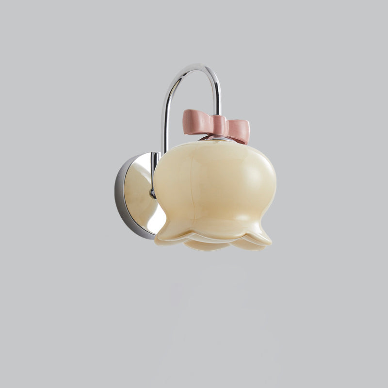 Cream Bell Orchid Flower Wall Lamp