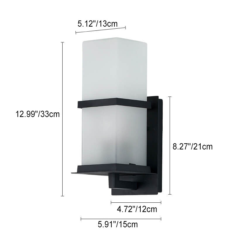 Column Frosted Glass Outdoor Light