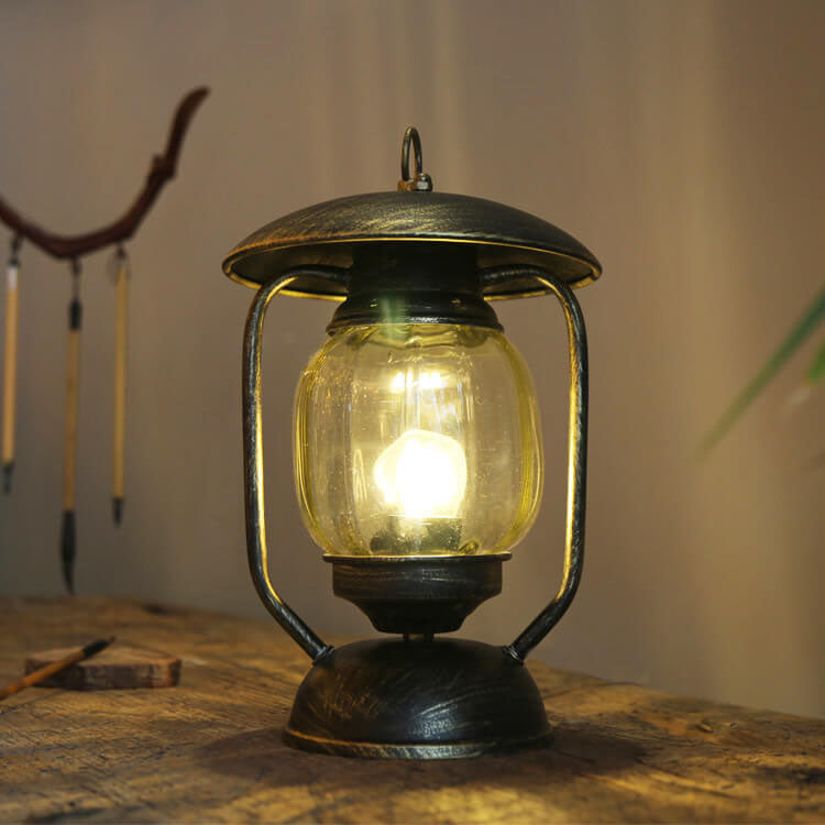 Wrought Iron Glass Table Lamp
