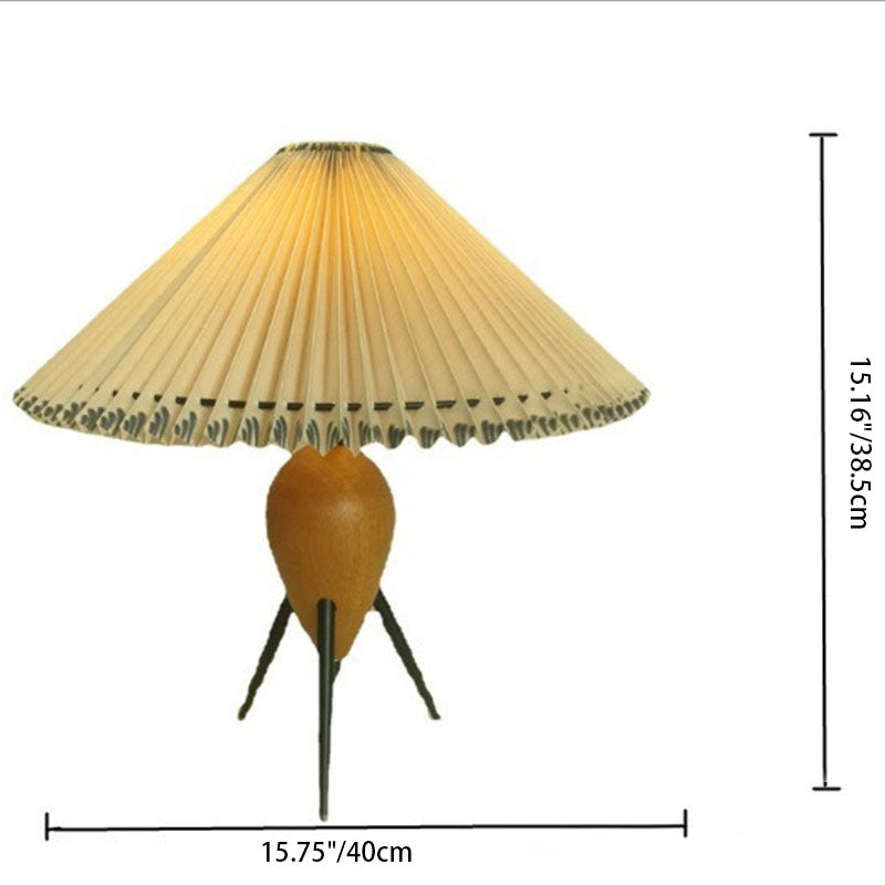 Tapered Iron Wood PVC Table Lamp