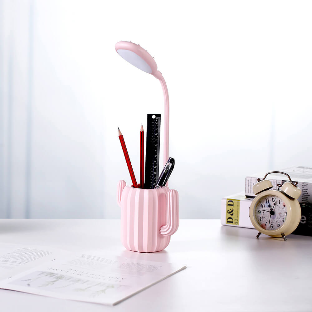 Children's Plastic Cactus Pencil Table Lamp