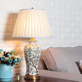 Palace Fabric Lampshade Ceramic Table Lamp