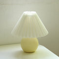 Pleated Fabric Round Ceramic Table Lamp