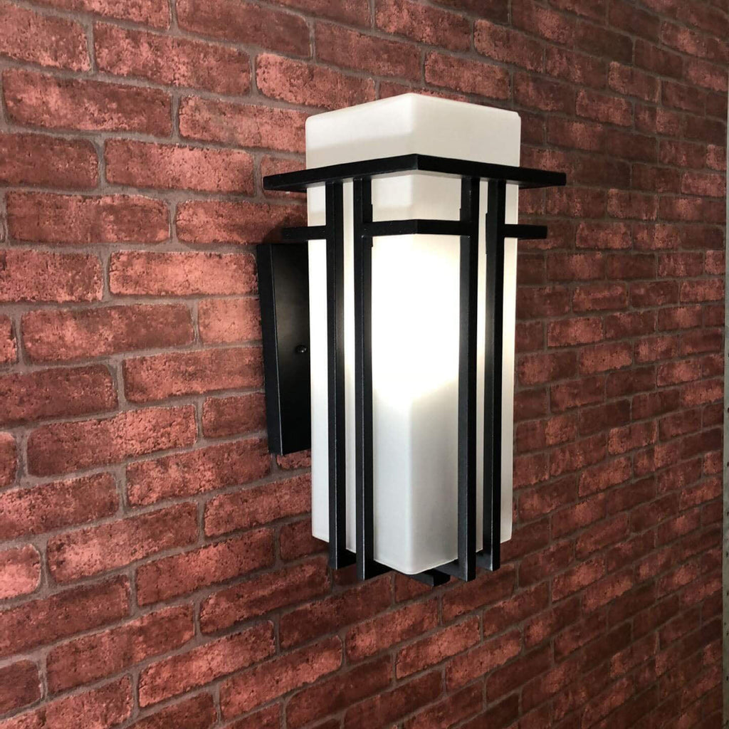 Rectangular Glass Lampshade Outdoor Light