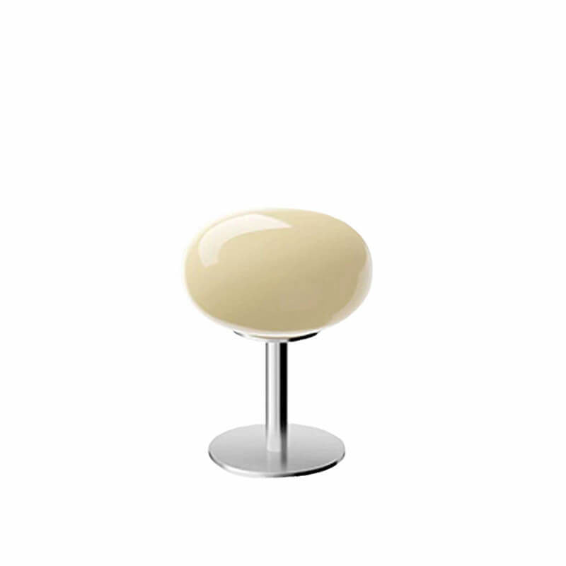 Cream Round Glass Table Lamp