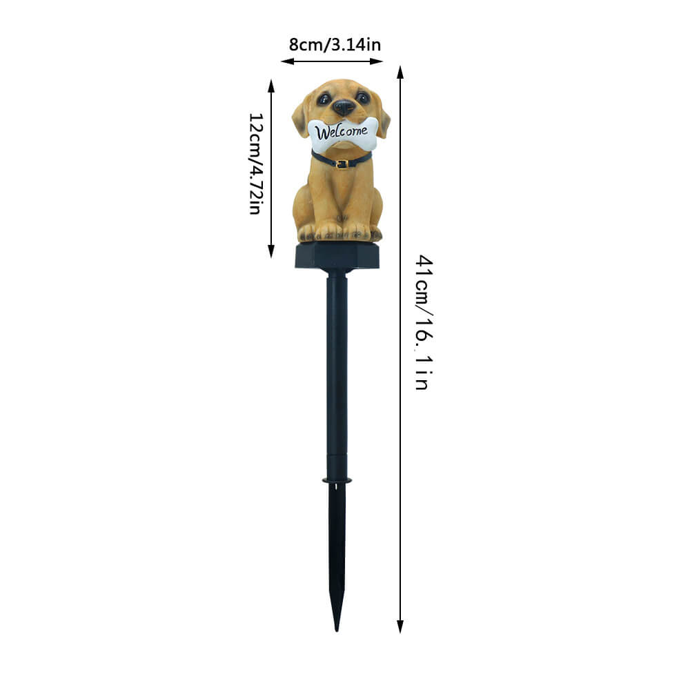 Dog Resin Solar Waterproof Outdoor Light